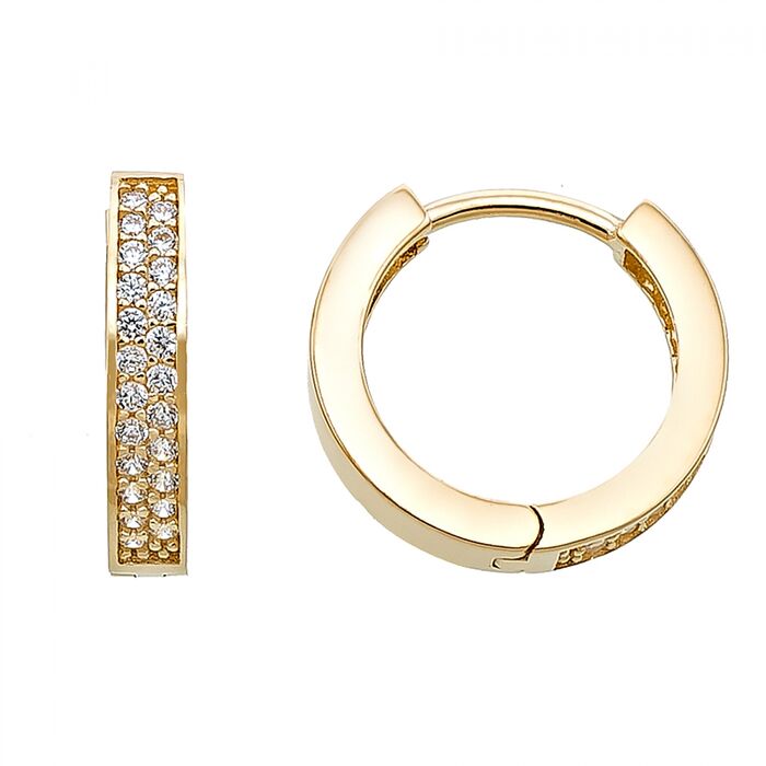 13 MM DIAMETER YELLOW GOLD EARRING 14K