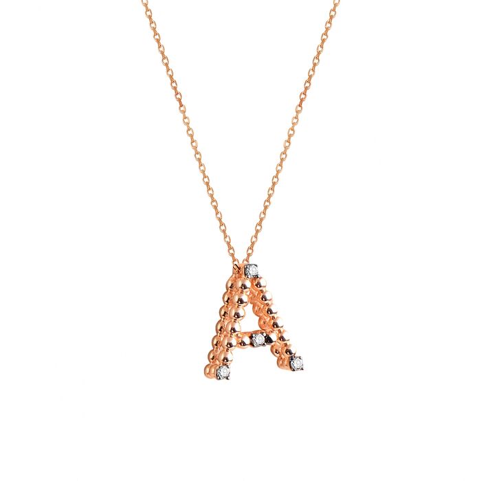 A Diamond Letter Necklace 14K